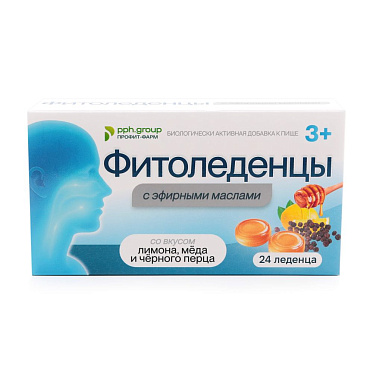 Фитоледенцы с эфирными маслами со вкусом лимона, мёда и чёрного перца
